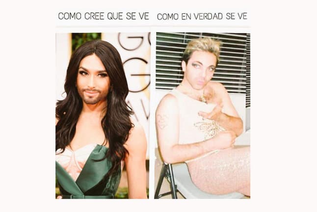 En los memes también vimos a la cantante Conchita Wurst.