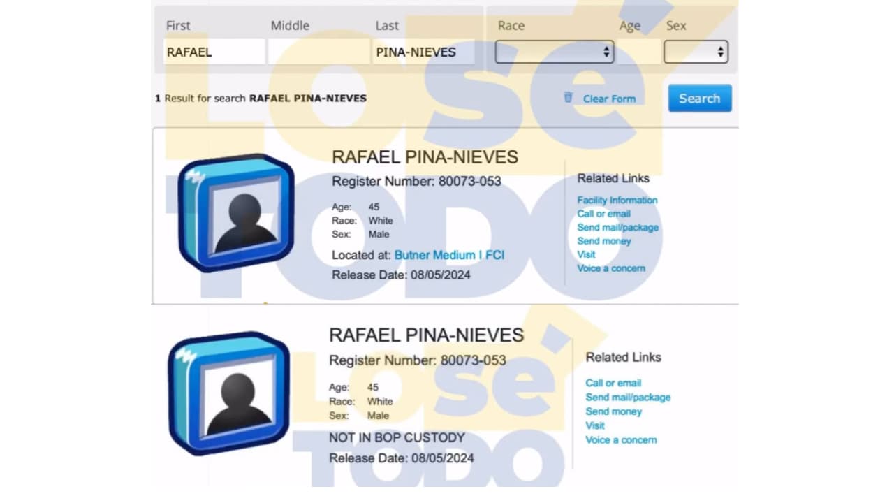 Raphy Pina fuera de prisión.