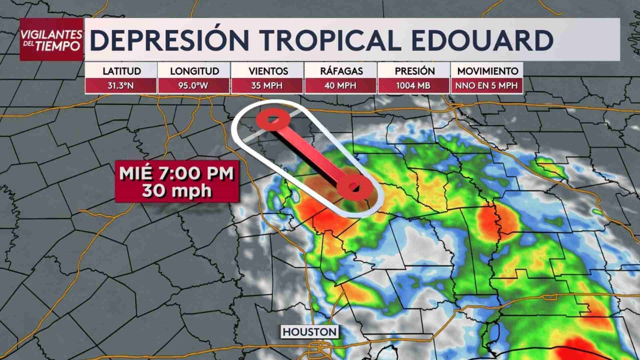 Depresión tropical Edouard provoca inundaciones repentinas en el este de Texas