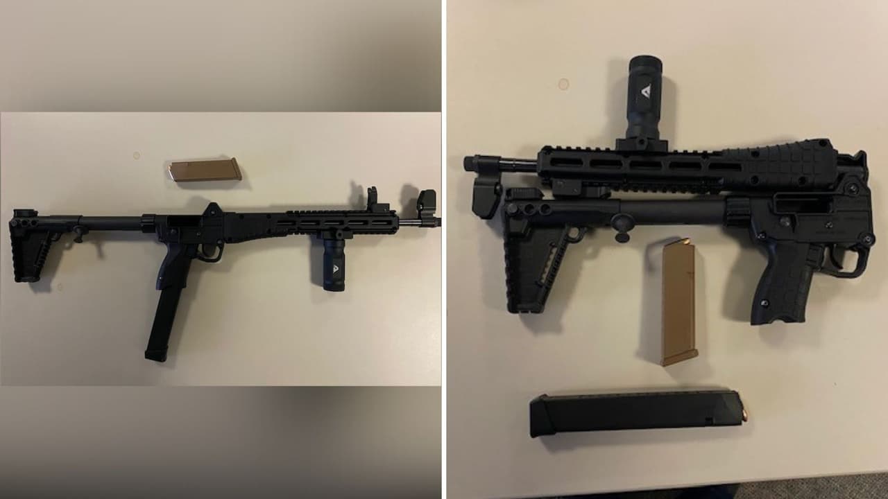 Arrestan a hombre de Santa Rosa con rifle plegable que además tenía un dispositivo para convertir pistolas en ametralladoras