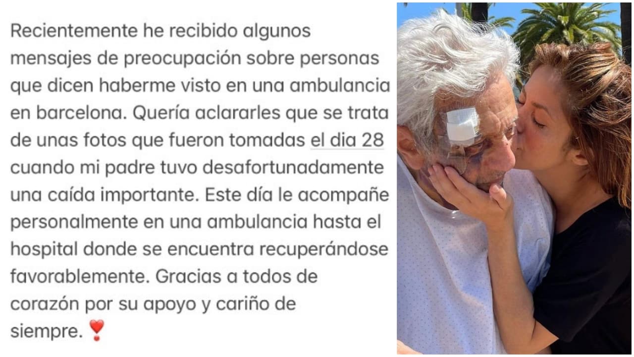 Shakira desmiente crisis nerviosa y explica el accidente de su padre.