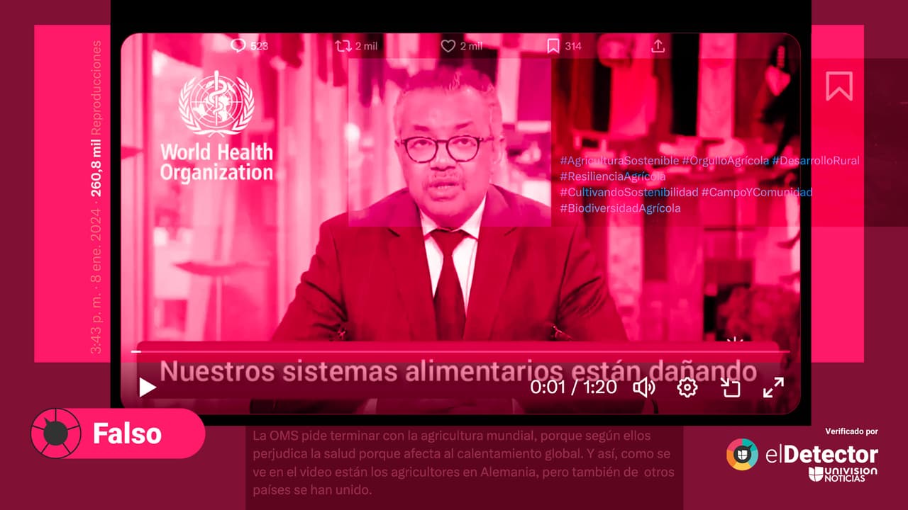 La OMS no pide “terminar con la agricultura mundial”, como dicen en redes sociales 