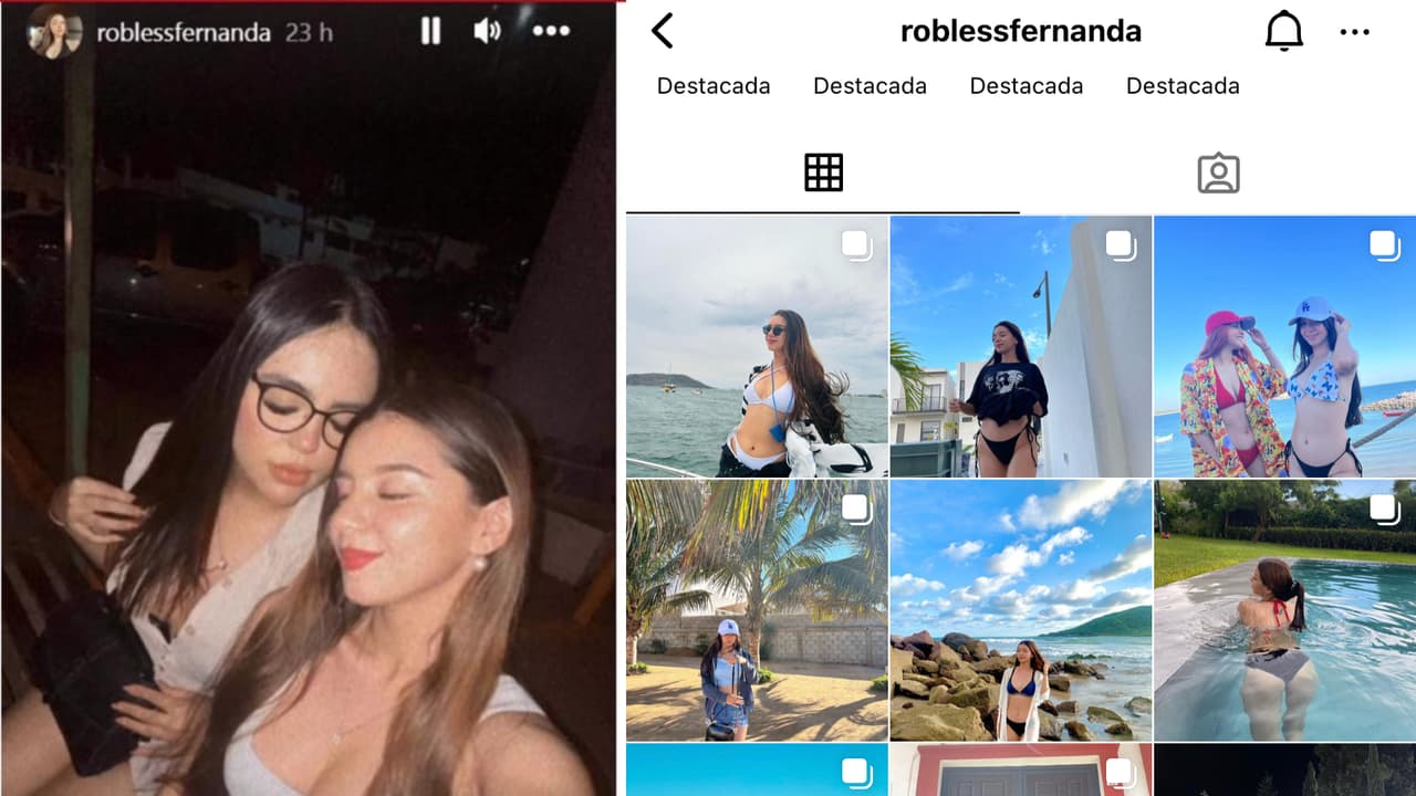La foto de la izquierda fue ala última que publicó en Instagram María Fernanda, la hija de Luis Ángel 'El Flaco'.