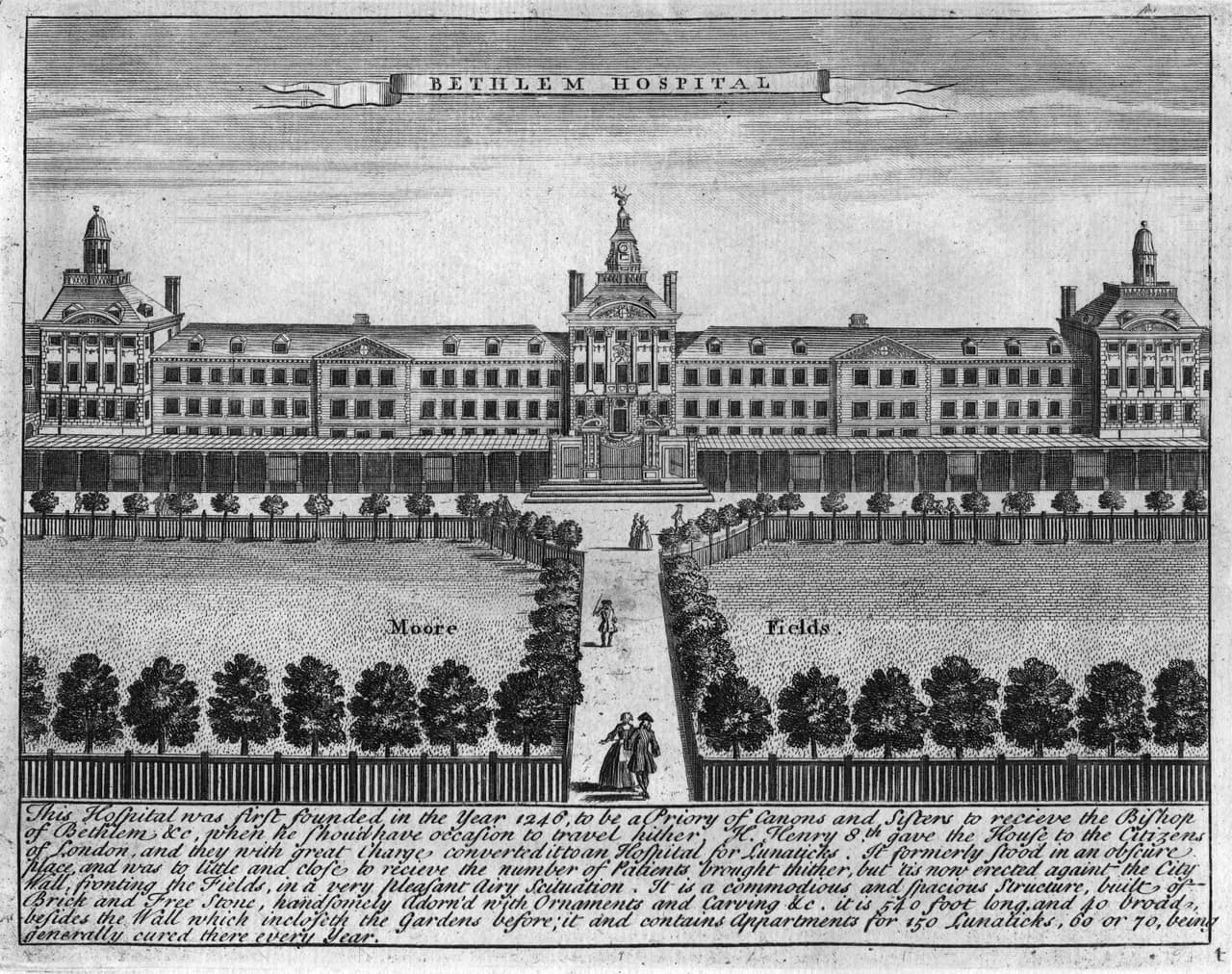 Este hospital psiquiátrico cuenta con una célebre historia llena de abusos, humillaciones, depravación y muerte de cientos (si no miles) de personas, y ha inspirado varios relatos de horror a través de los años, como por ejemplo, la cinta 'Bedlam' de 1946, con Boris Karloff, mejor recordado por su rol de Frankenstein.
