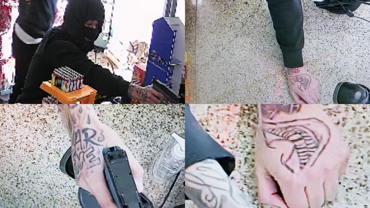 Policía busca ladrón armado y enmascarado que podría ser identificado por sus tatuajes
