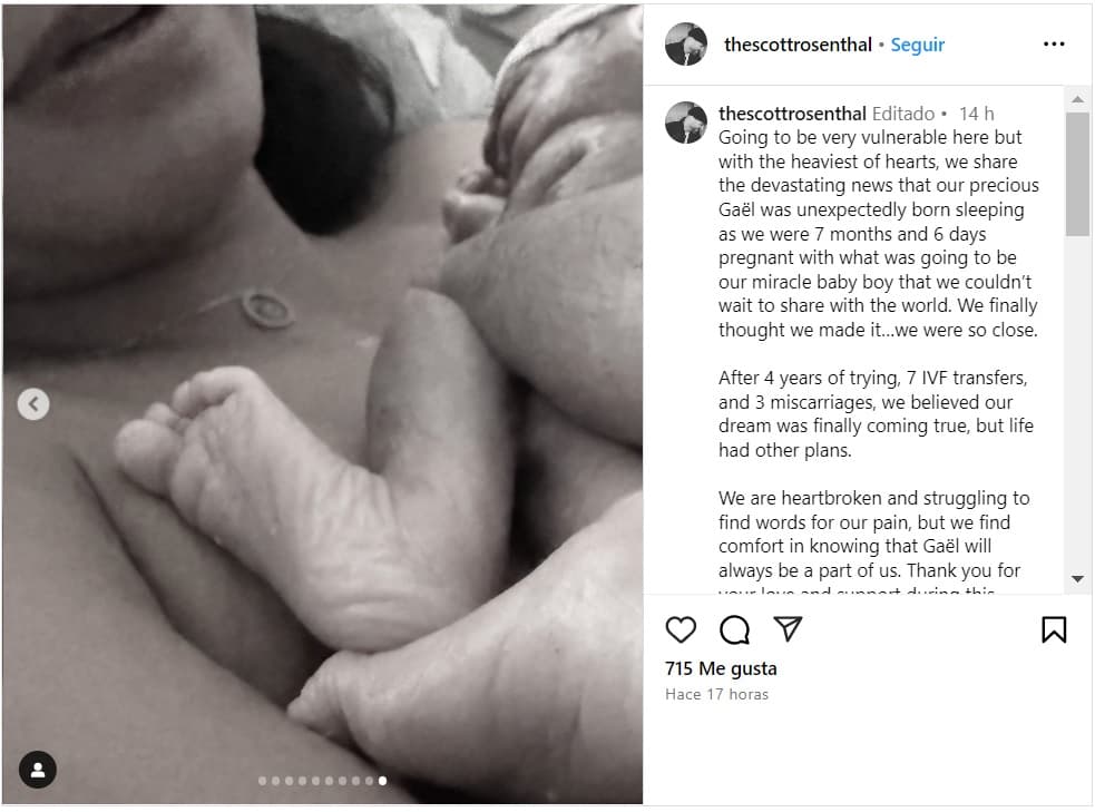 Scott Rosenthal, pareja de Johanna Curé, explicó qué le sucedió a su bebé.