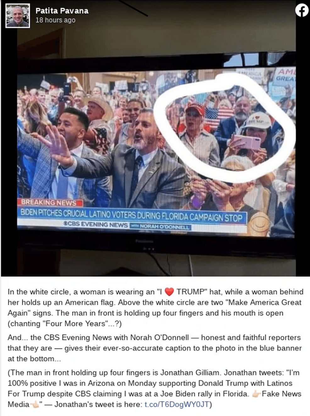 Captura de pantalla de Facebook