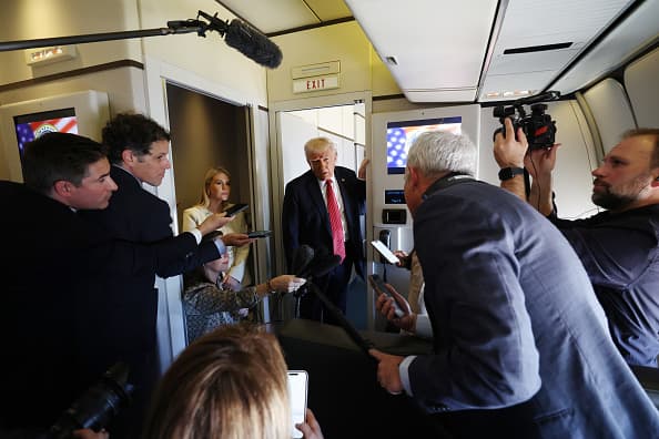 Trump en el Air Force One. (Photo by Win McNamee/Getty Images)