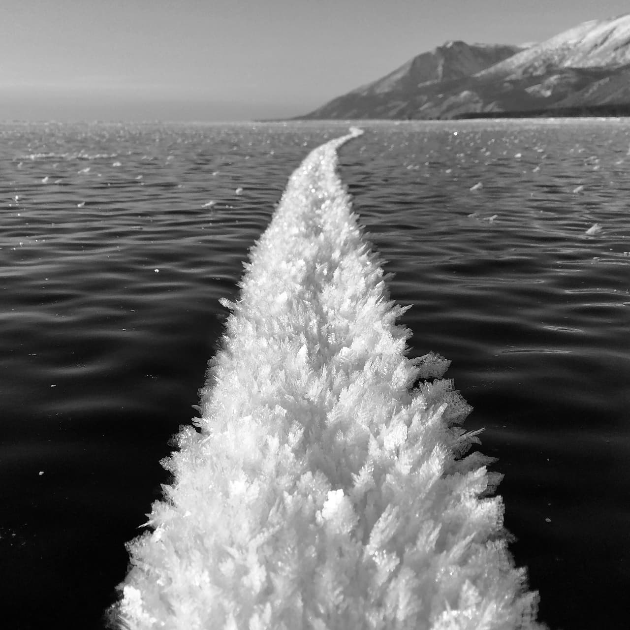 <b>‘Zen baikaliano’</b>
<br>
<br>Esta fotografía fue finalista en la categoría ‘fotografía con teléfonos móviles'. “El lago Baikal, ubicado en el sur de Siberia, es el lago de agua dulce más grande del mundo y en el invierno se pueden formar extrañas esculturas de hielo”, explicó el premio. 
<br>
<br>El autor “intentó tomar esta imagen con su cámara convencional DSLR “pero la lente quedaba demasiado alta sobre la superficie, así que tuvo que usar su teléfono inteligente”, añadió.
<br>