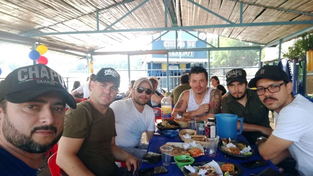 Sharing friendly hours on set.