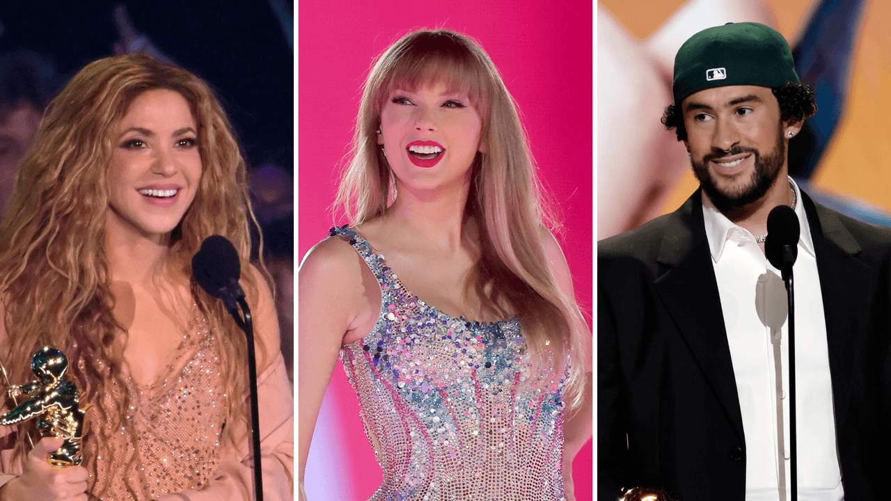 Taylor Swift, Bad Bunny y Shakira estuvieron entre los artistas más escuchados en 2023, de acuerdo con Spotify