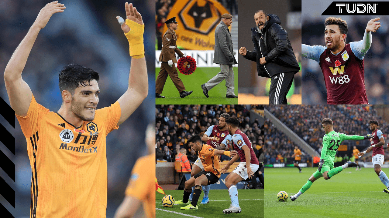 El mexicano Raúl Jiménez llega a su gol número 30 con los Wolves y ganan ante el Aston Villa por 2-1.