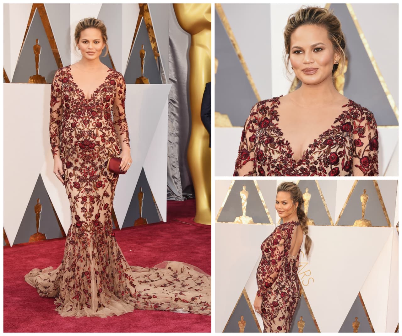 Chrissy Teigen, en Marchesa.