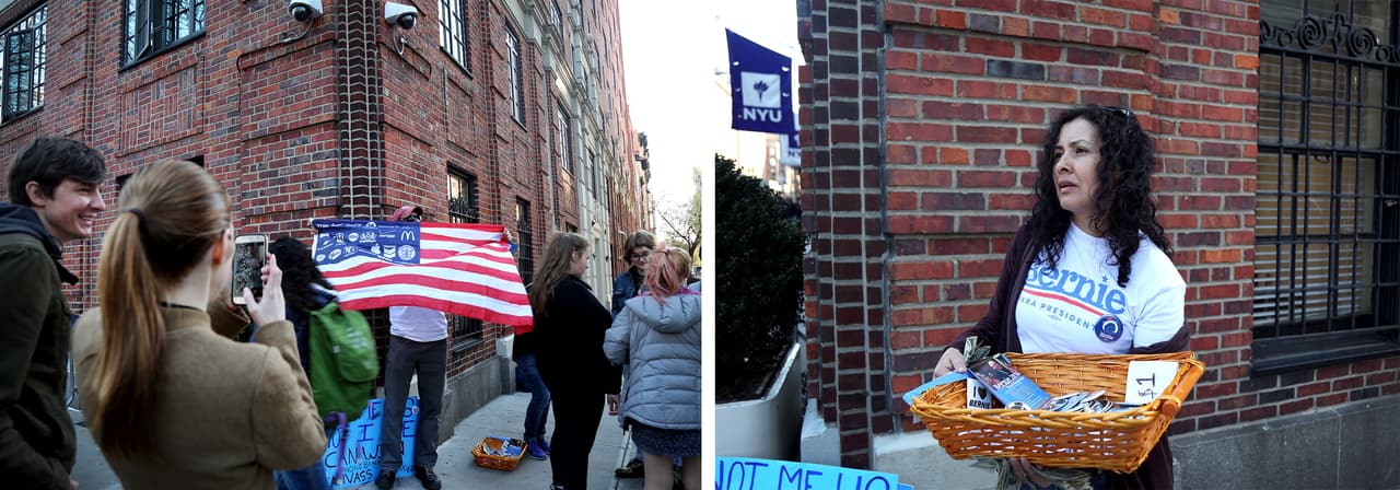 Murray Herman, izquierda, y Ana Batres, en Washington Square Park, Nueva York, abril 13, 2016.