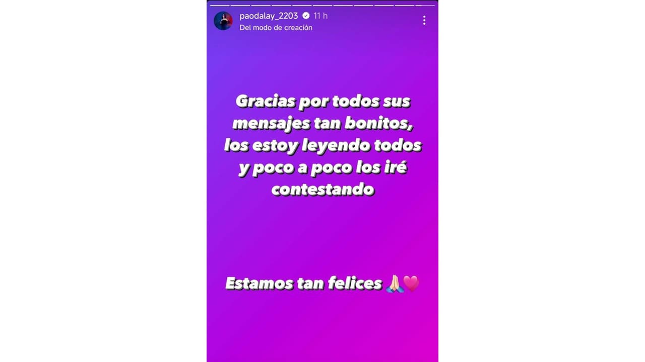 Paola Dalay reapareció en Instagram tras dar a luz a Tessa.