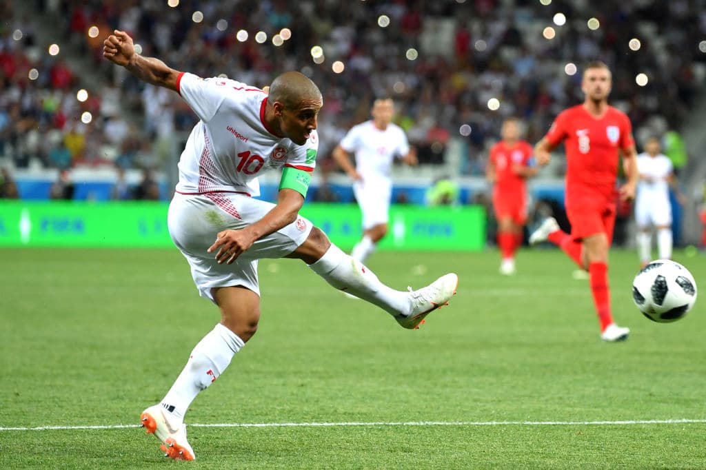 Aquí Kazri con uno de los tímidos intentos por ganar el juego del equipo africano, no mostraron gran ímpetu para marcar el segundo gol y arrebatarle la victoria a Inglaterra.