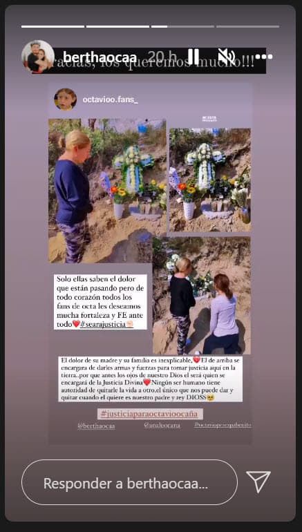Bertha Ocaña destacó que se trató de
<b>"un domingo más con la ausencia"</b> de Octavio Ocaña, "tratando de ser fuertes y tratando de entender por qué ya no está".
<br>