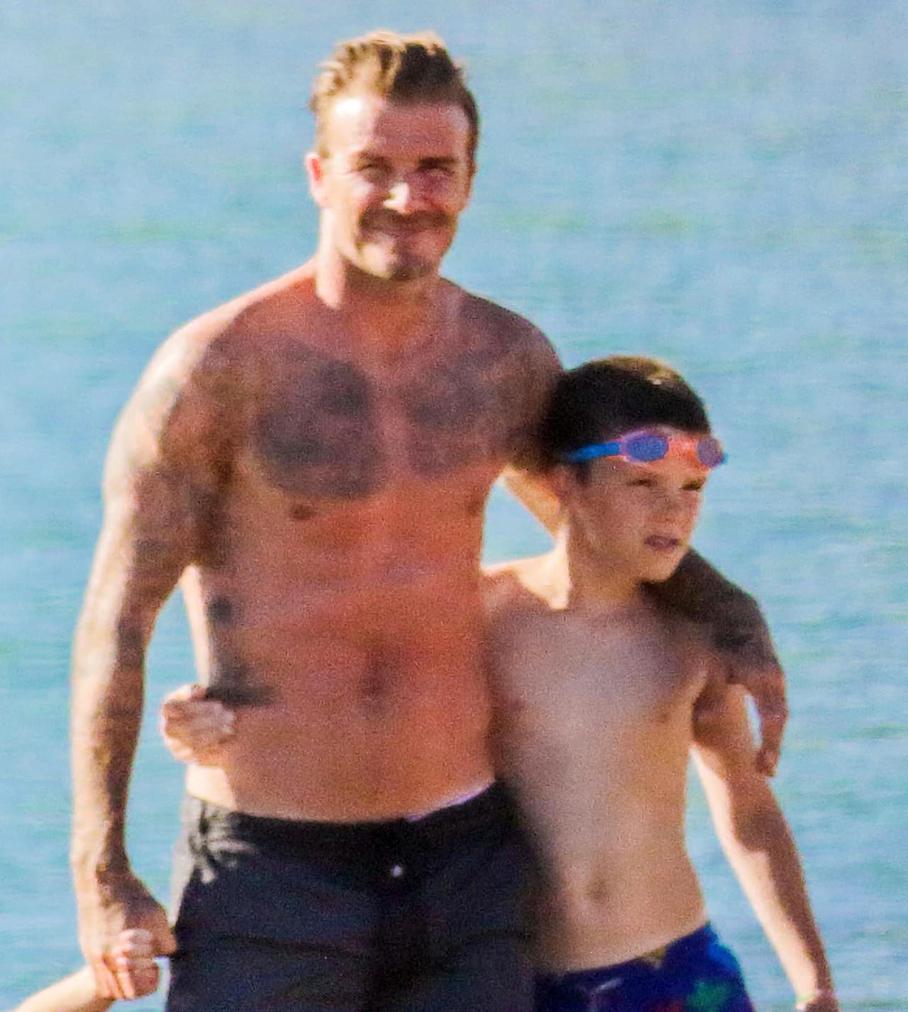 El ex futbolista se veía muy feliz de pasar un momento en familia.