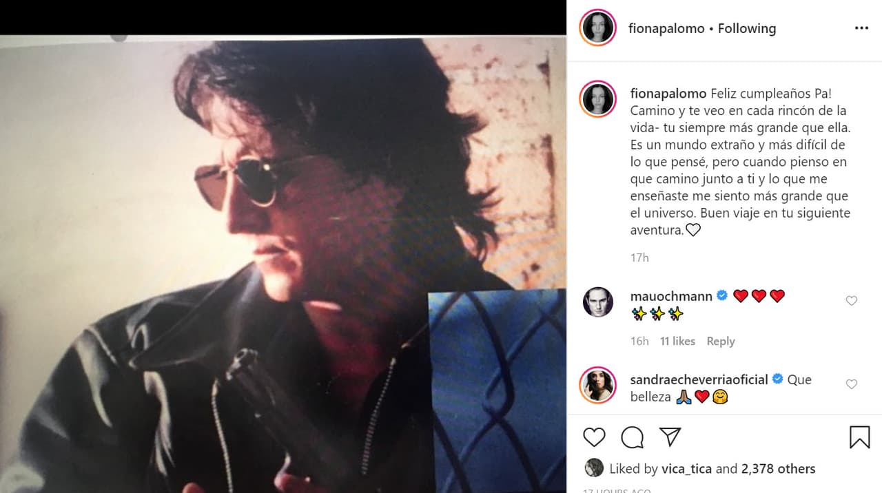 "¡Feliz cumpleaños, pá'! Camino y
<b><a href="https://www.instagram.com/p/CAJjb1Opkn3/" target="_blank"> te veo en cada rincón de la vida</a></b>, tu siempre más grande que ella. Es un mundo extraño y más difícil de lo que pensé, pero cuando pienso en que camino junto a ti y lo que me enseñaste me siento más grande que el universo. Buen viaje en tu siguiente aventura", escribió la actriz de 21 años.
<br>