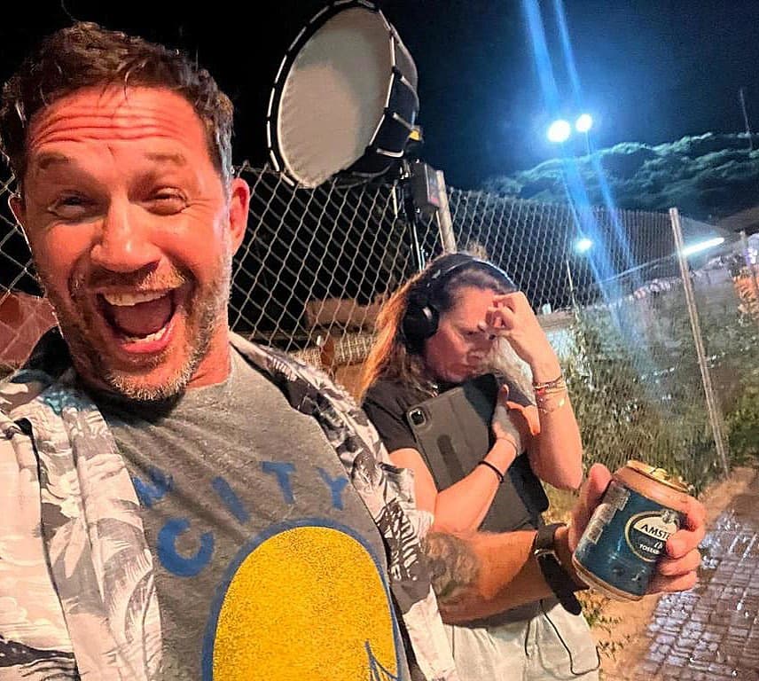 Tom Hardy en la filmación de 'Venom: The Last Dance'