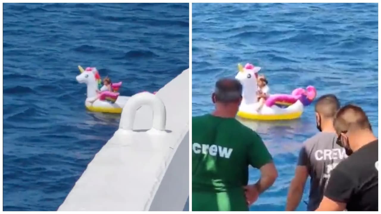 Encuentran a niña flotando a la deriva en salvavidas de unicornio: la verdad tras video viral