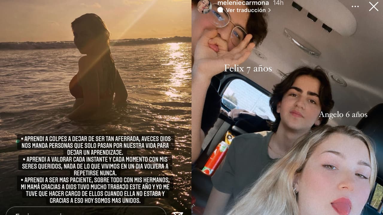 Melenie Carmona junto a sus hermanos Felix y Cruz Angelo.