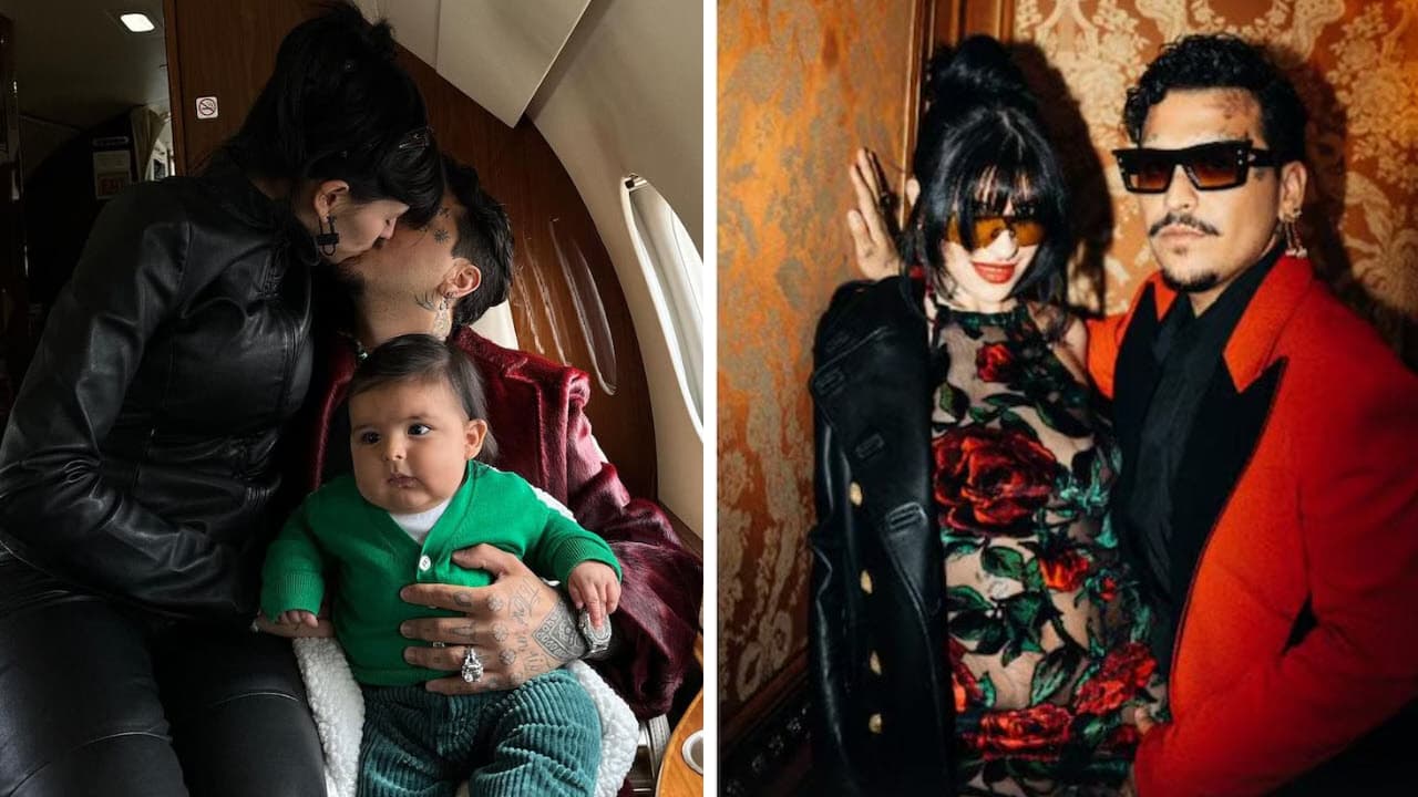 Nodal, Cazzu y su hija Inti estuvieron en París en marzo pasado.