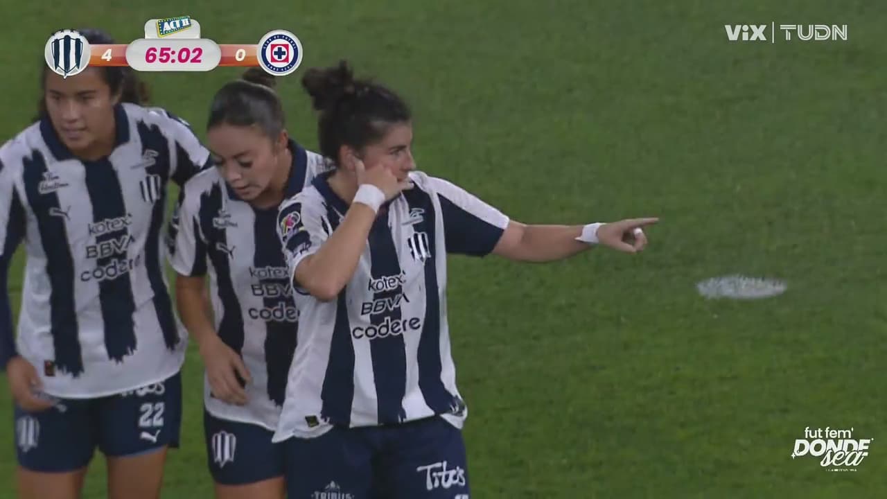 ¡Esto ya es goleada! Lucia Garcia marca hat-trick y el cuarto de Rayadas