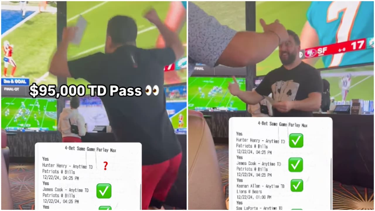 <h2 class="cms-H2-H2">10.- Matthew Tanner (Apuesta: $1,500 | Ganancia: $94,500) – 2024, NFL</h2>
<br>Mattew Tanner es un influencer de las apuestas en Estados Unidos. Bajo estrategias y su propio método, suele ganar constantemente, y hace unos días ganó $94,500 con solo apostar $1,500 en una 
<a href="https://www.hardrock.bet/sportsbook/football/nfl/" target="_blank">apuesta de la NFL</a>. Para este reportaje nos dijo en entrevista que “la clave es confiar en sus lecturas y administrar adecuadamente un bankroll”. Sin embargo, también mencionó que si nunca lo has hecho no juegues. “Mi sugerencia es que no apuestes ni juegues en absoluto si nunca lo has hecho, y si lo haces, que lo consideres un pasatiempo”, contó. Además de sugerir que si estás dispuesto o dispuesta a apostar, siempre debes mantener cuentas separadas. “Mantén una cuenta bancaria y una contabilidad separadas solo para los juegos de azar y nunca dejes que afecten a tus gastos personales”.