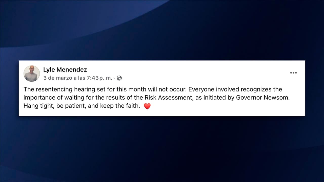 Supuesta cuenta de Lyle Menéndez confirma el aplazamiento.