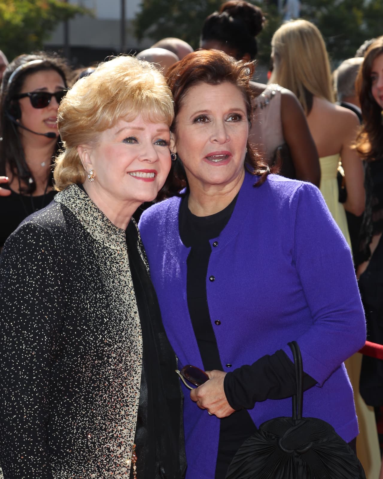 LOS ANGELES, CA - SEPTEMBER 10: Debbie Reynolds (L) and Carrie Fisher attends the 2011 Primetime Creative Arts Emmy Awards at Nokia Theatre on September 10, 2011 in Los Angeles, California. (Photo by Noel Vasquez/Getty Images)