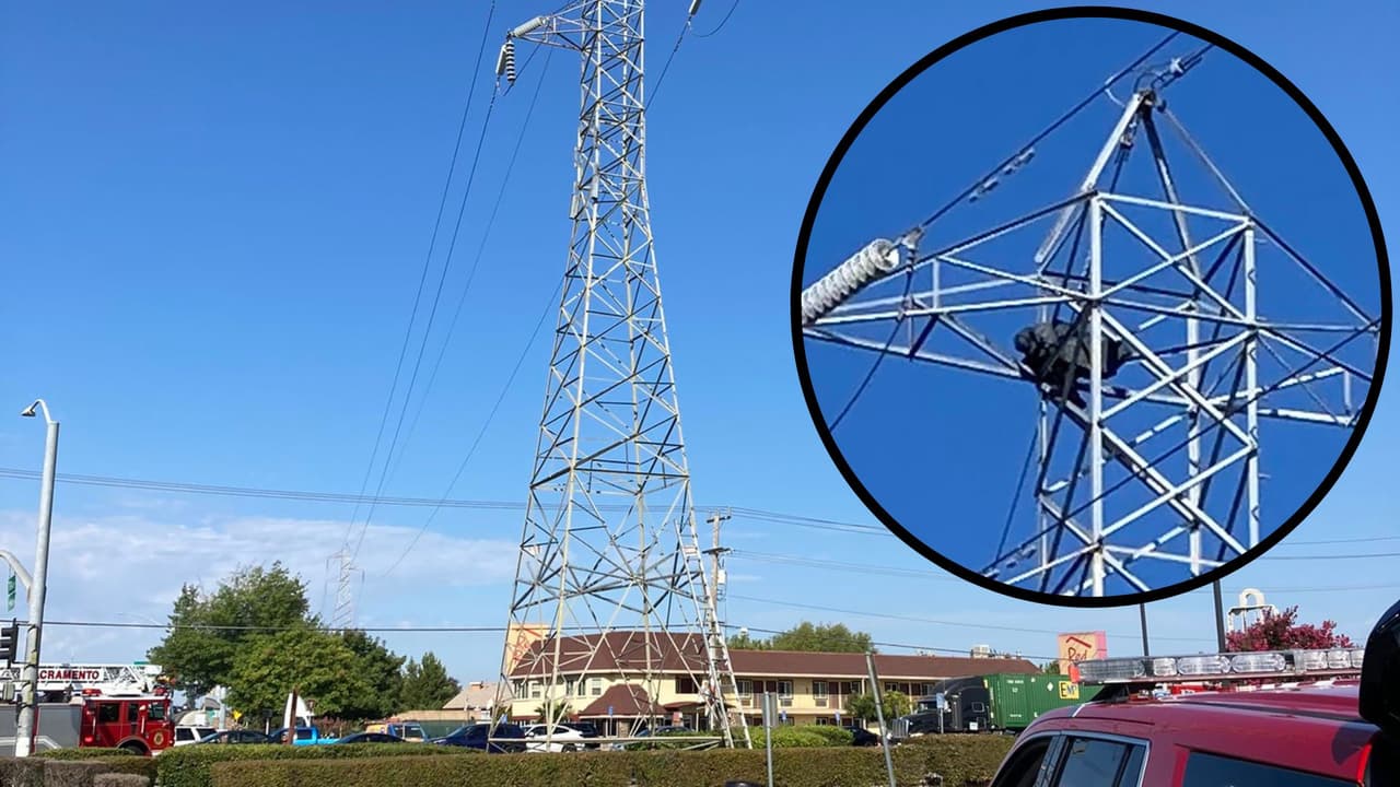 Una mujer escala una torre eléctrica y deja sin energía a 17,000 clientes de PG&E en Stockton