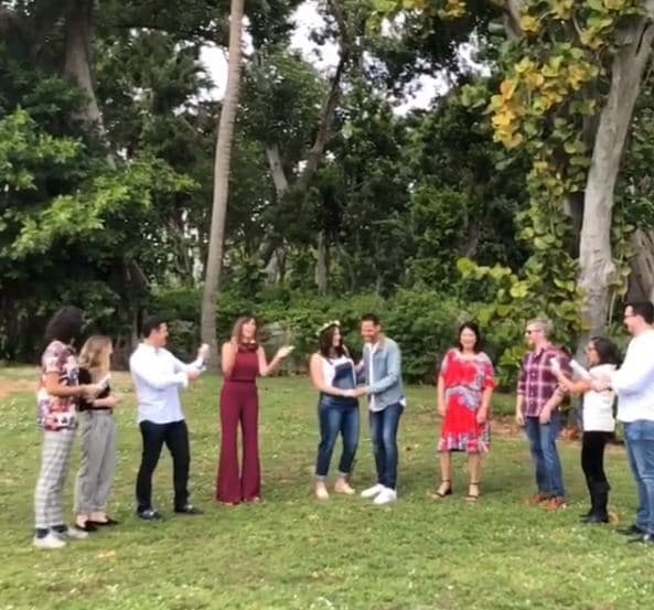 "[...] Gracias mi 'tormento tropical' Gabriella Trucco y mi flaco William por hacer tan feliz a toda la familia", finalizó en su mensaje Giselle.