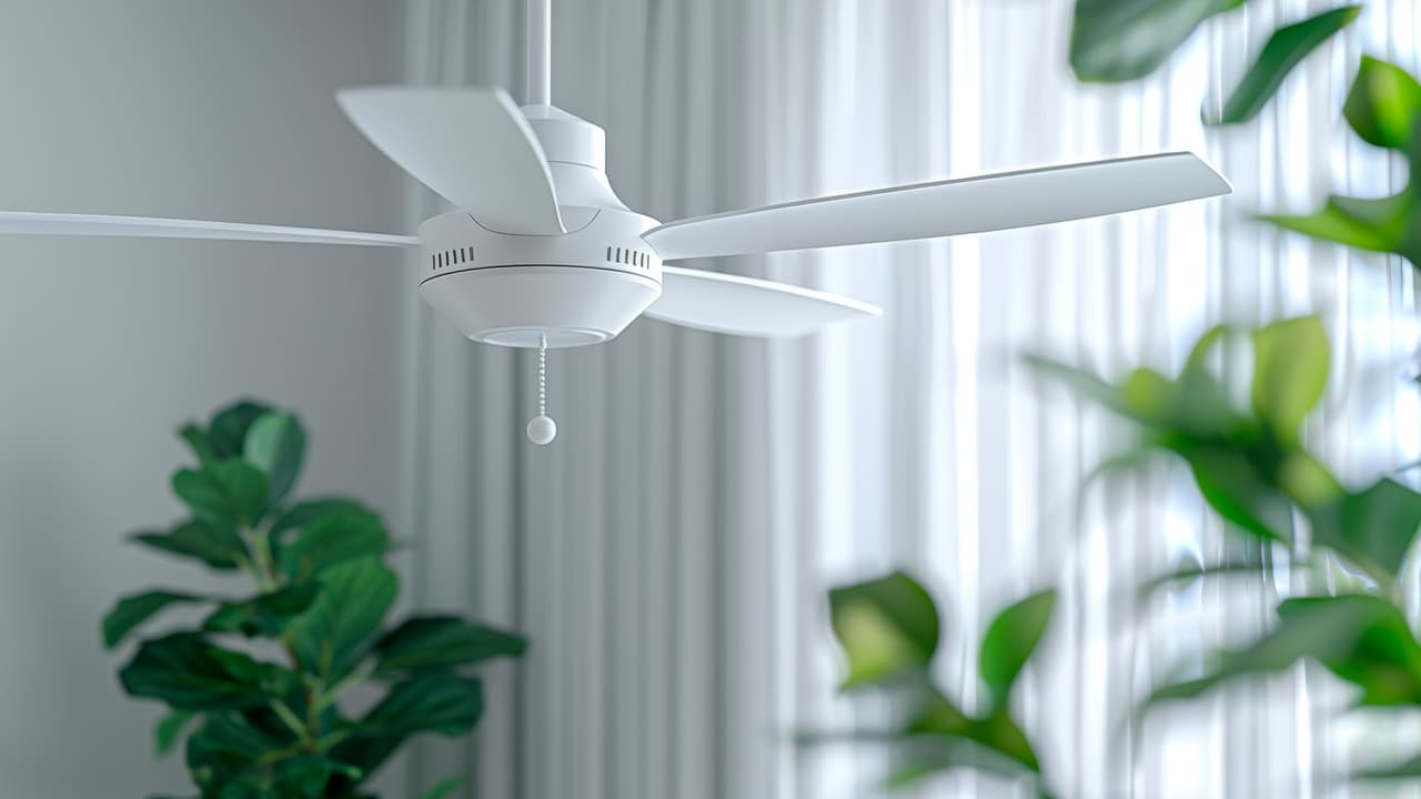 <b>Usa ventiladores de techo</b>
<br>Consumen 90% menos energía que un aire acondicionado y ayudan a recircular el aire en el hogar. Siempre recuerda apagarlos al salir de casa.