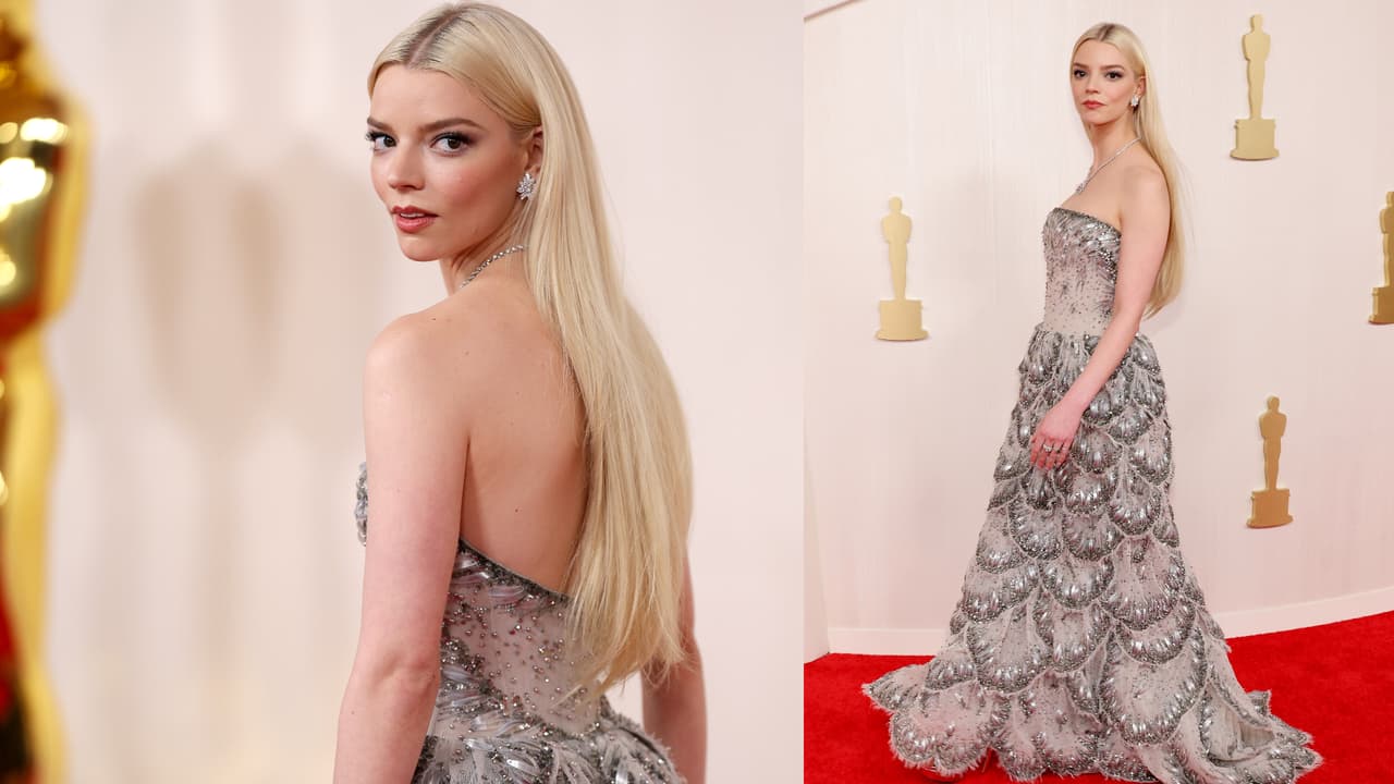 Anya Taylor-Joy vistió esta pieza con detalles de pedrería, una creación Alta Costura de Christian Dior.
