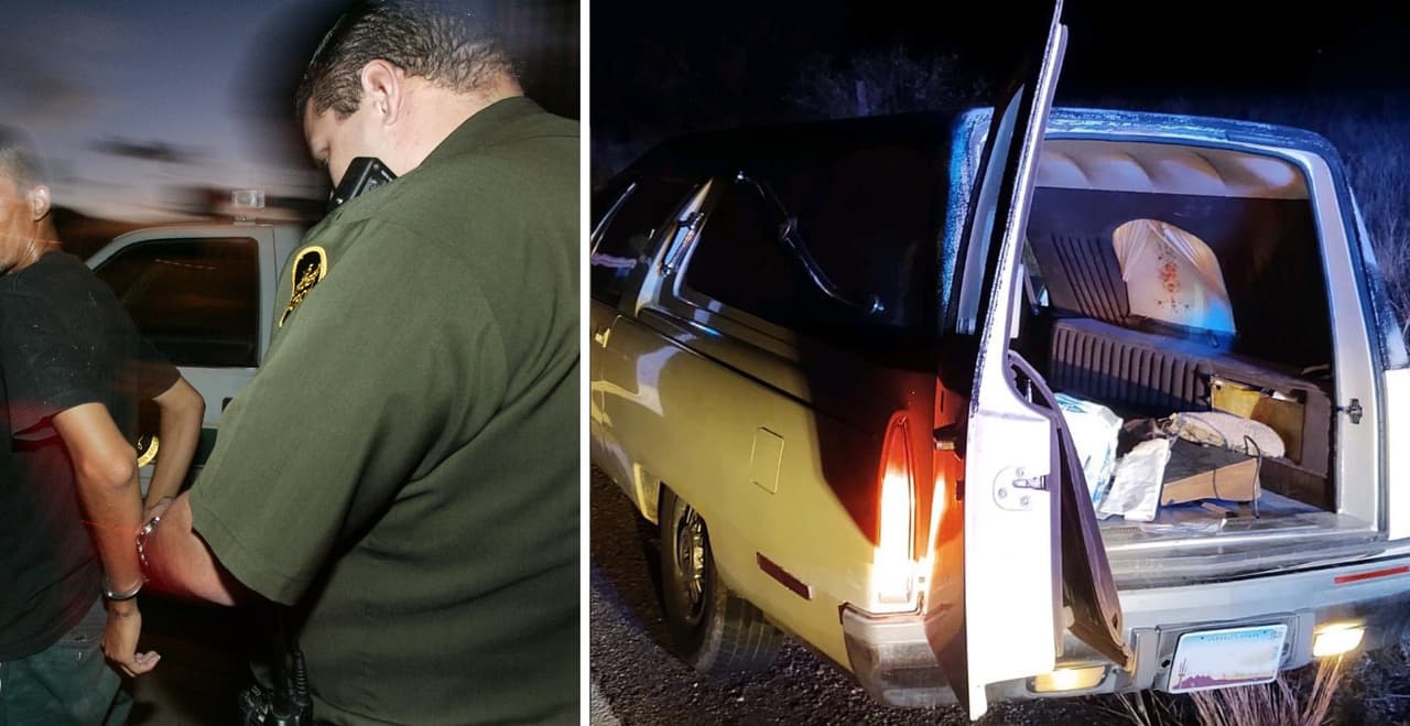 Inmigrantes escondidos en una carroza fúnebre; el ingenio de los traficantes para evadir los controles migratorios