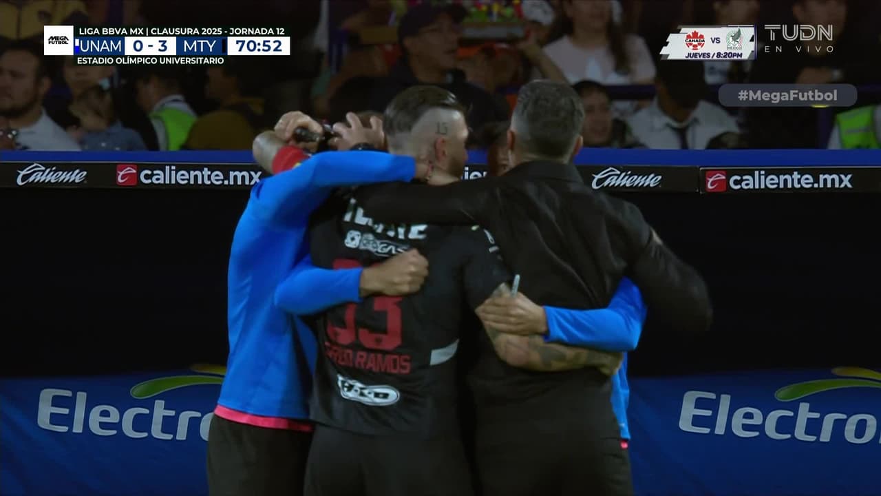 ¡Gol de Rayados! ¡Abrazo entre Ramos y Demichelis tras el gol de Berterame!