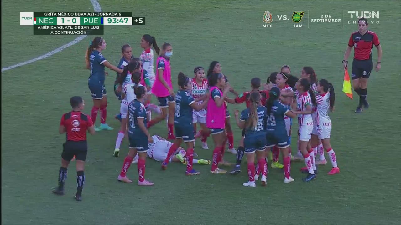 Necaxa y Puebla protagonizaron bronca en la Liga MX Femenil
