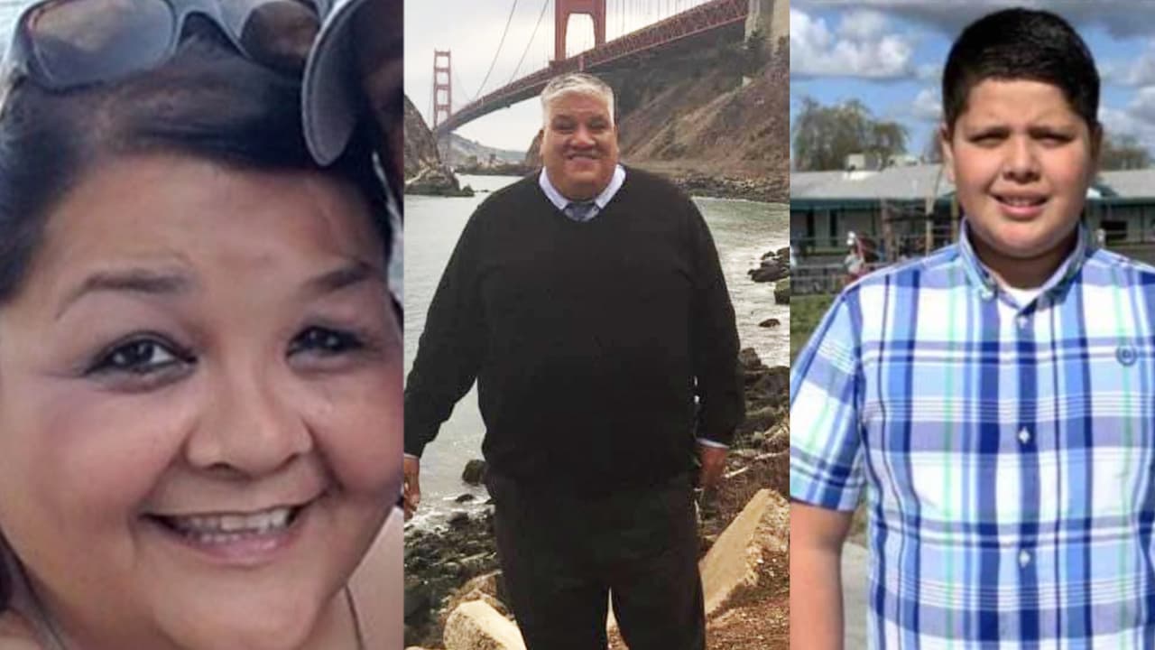 De izquierda a derecha, Lorene Negrete (57), Guadalupe Roman (57), y Raul Meza (13)