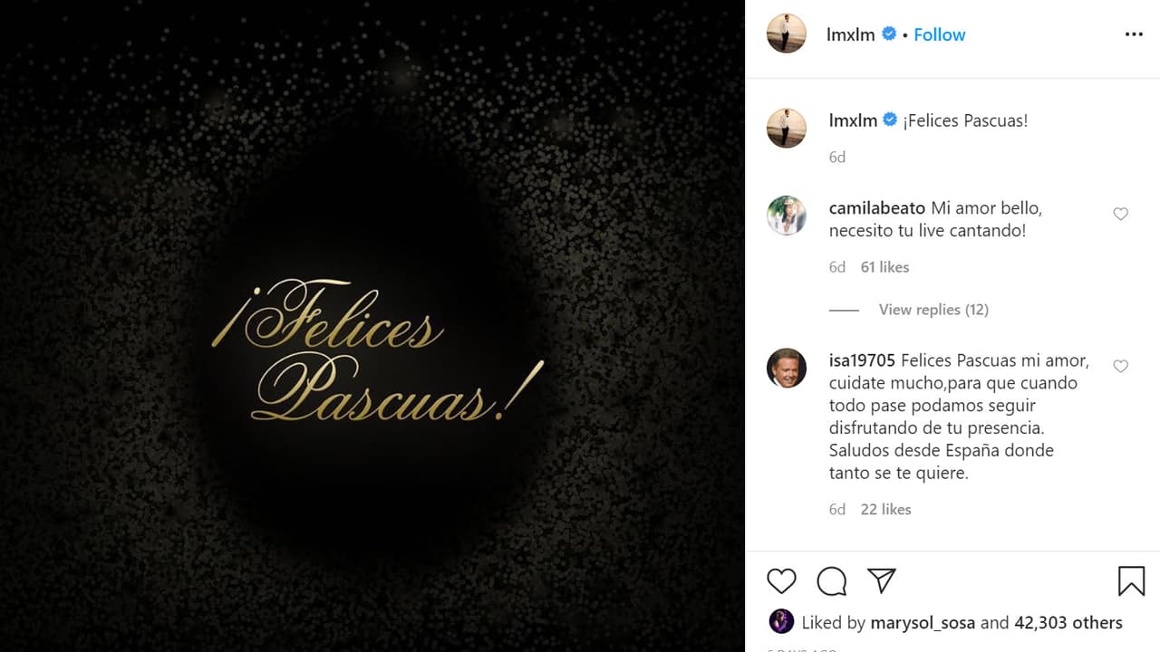 La última ocasión que dio señales de vida en su cuenta de Instagram fue el Domingo de Pascua cuando publicó 
<b><a href="https://www.instagram.com/p/B-5F27VFUJ0/" target="_blank">este mensaje</a></b> dando sus buenos deseos. 
<br>