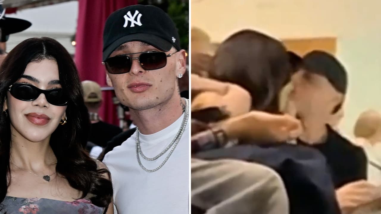 ¡A todo beso!: Peso Pluma y Kenia Os son captados así en el Super Bowl