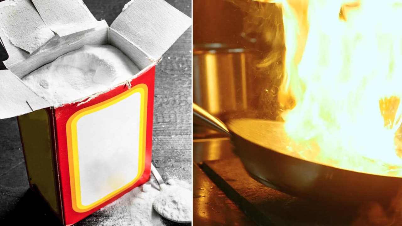 Tres productos para apagar las llamas del aceite caliente en tu cocina: uno de ellos cuesta $1