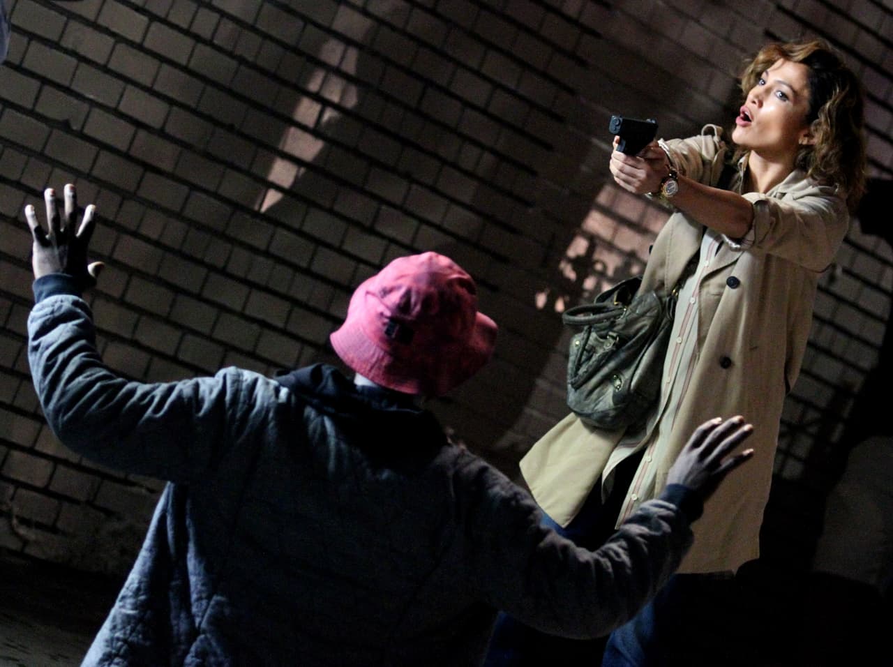 Estas son algunas escenas que la cantante está filmando en Brooklyn.