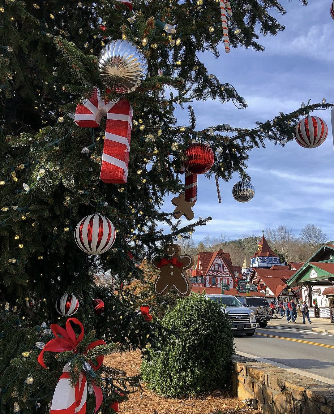 En diciembre, puedes venir a la ciudad para disfrutar de coronas y árboles navideños decorados por artistas en una subasta en el Festival of Trees. También está el Kinderfest, el Christkindlmarkt y la iluminación de un árbol en el centro de Helen.