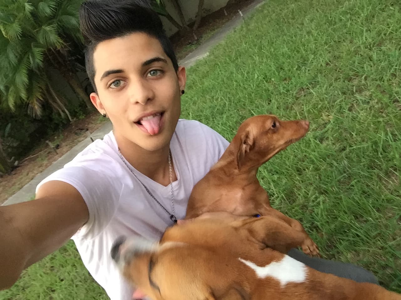 El cubano es un amante de los animales y no lo esconde. Sus dos grandes amores son Kiara y Nena. ¿Quién no se enamora de estas dos bellezas?