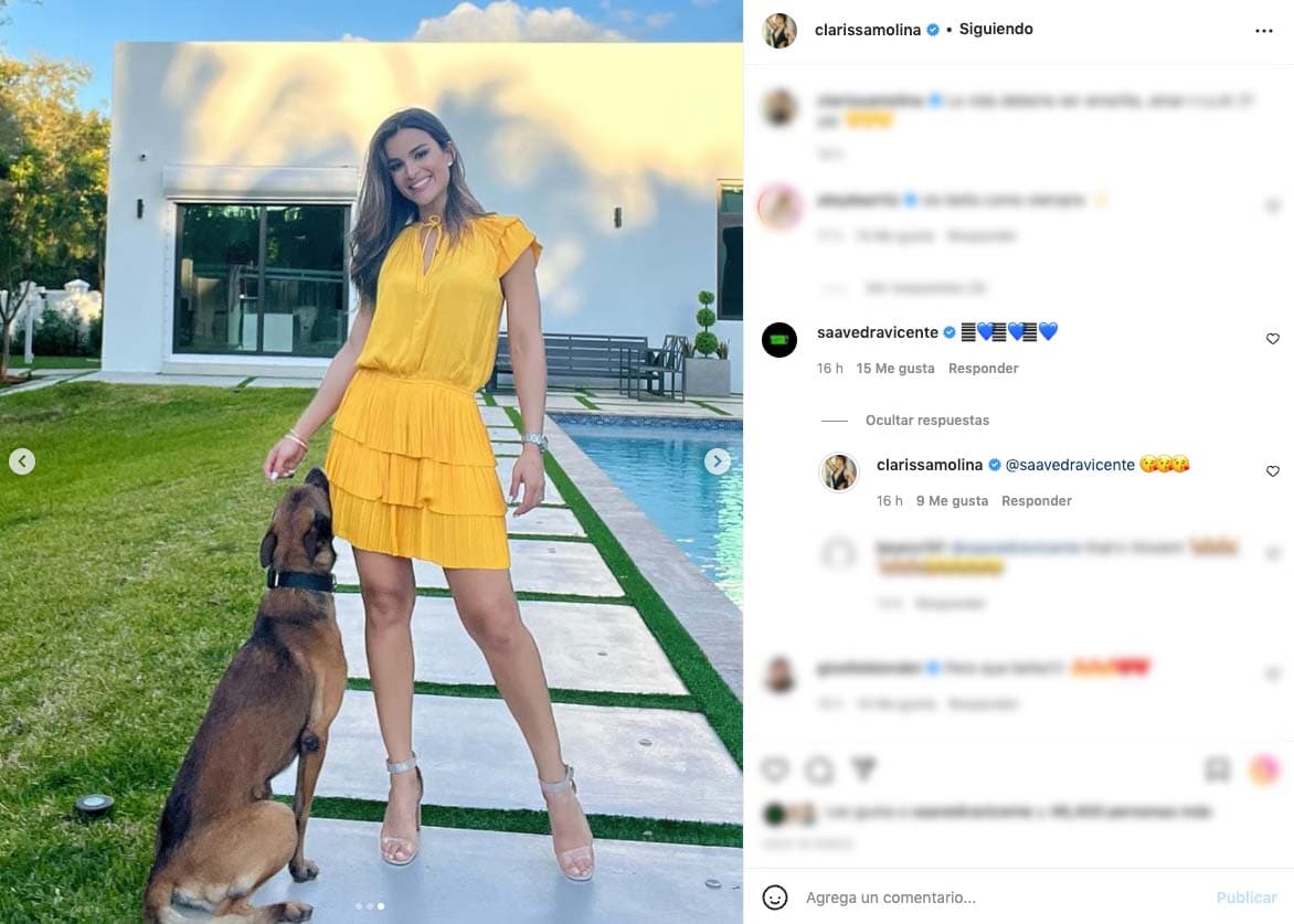 En redes sociales publicó varias fotografías luego del show en las que recibió más de 46,000 'likes' y más de 300 comentarios, incluido el de su novio Vicente Saavedra.