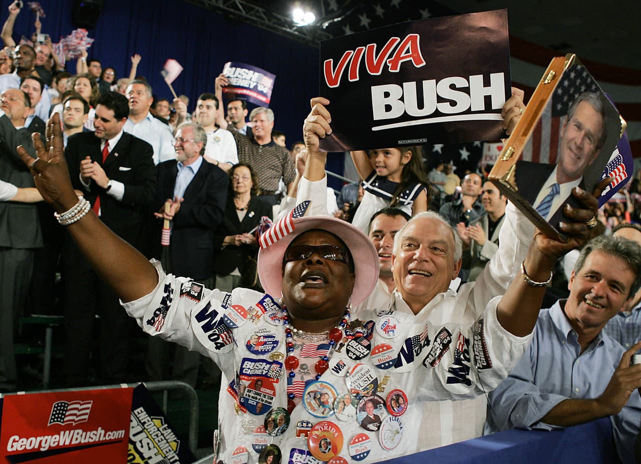 George W. Bush consiguió la reelección en 2004 con un 44% de apoyo hispano.