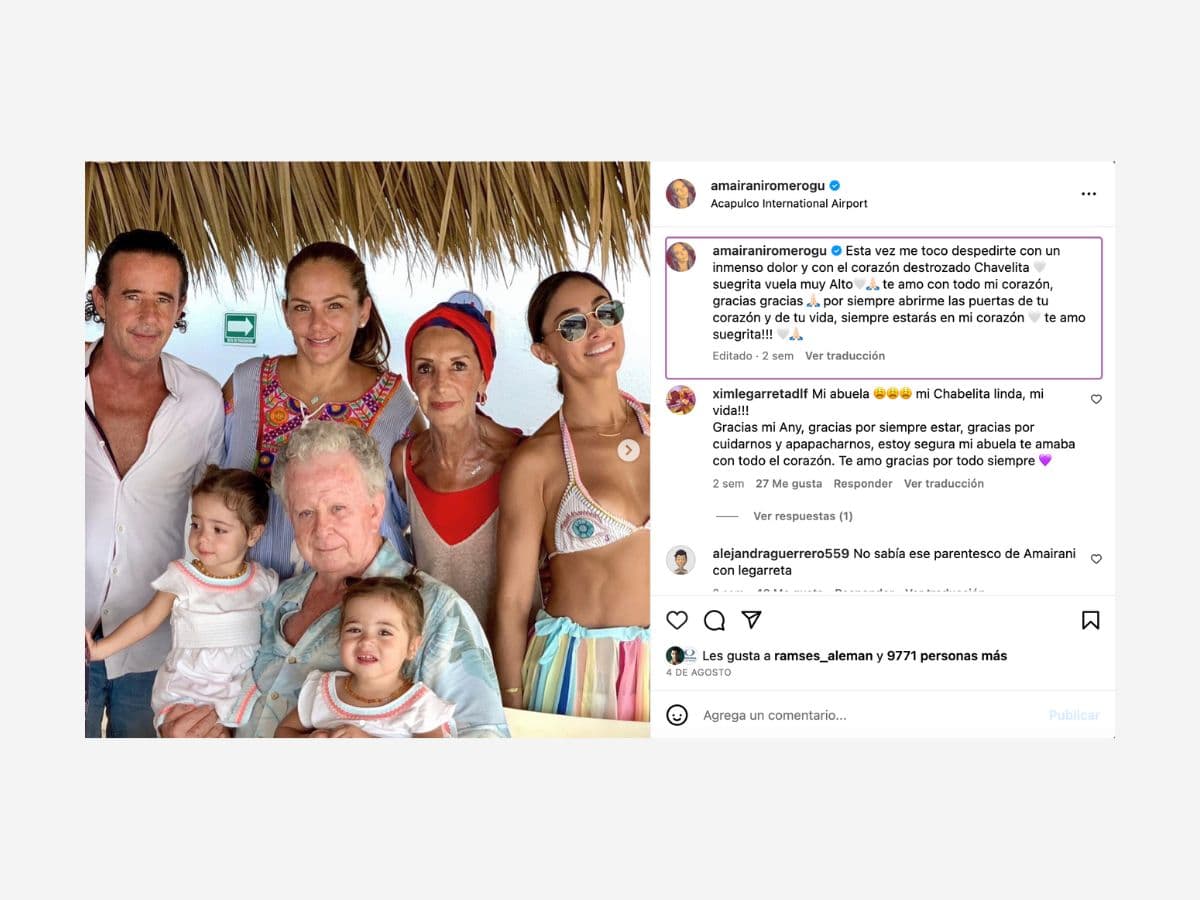 Así se despidió Amairani de la mamá de Andrea Legarreta