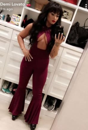Este año uno de los looks que más ha sorprendido de Demi Lovato fue cuando vistió el popular atuendo morado de la Reina del Tex-Mex, quien a modo de homenaje recordó a Selena Quintanilla.