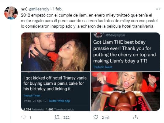 Miley y Liam hilo de Twitter